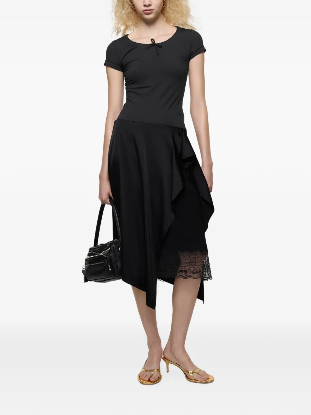 Acne Studios T-shirt met strikdetail Zwart