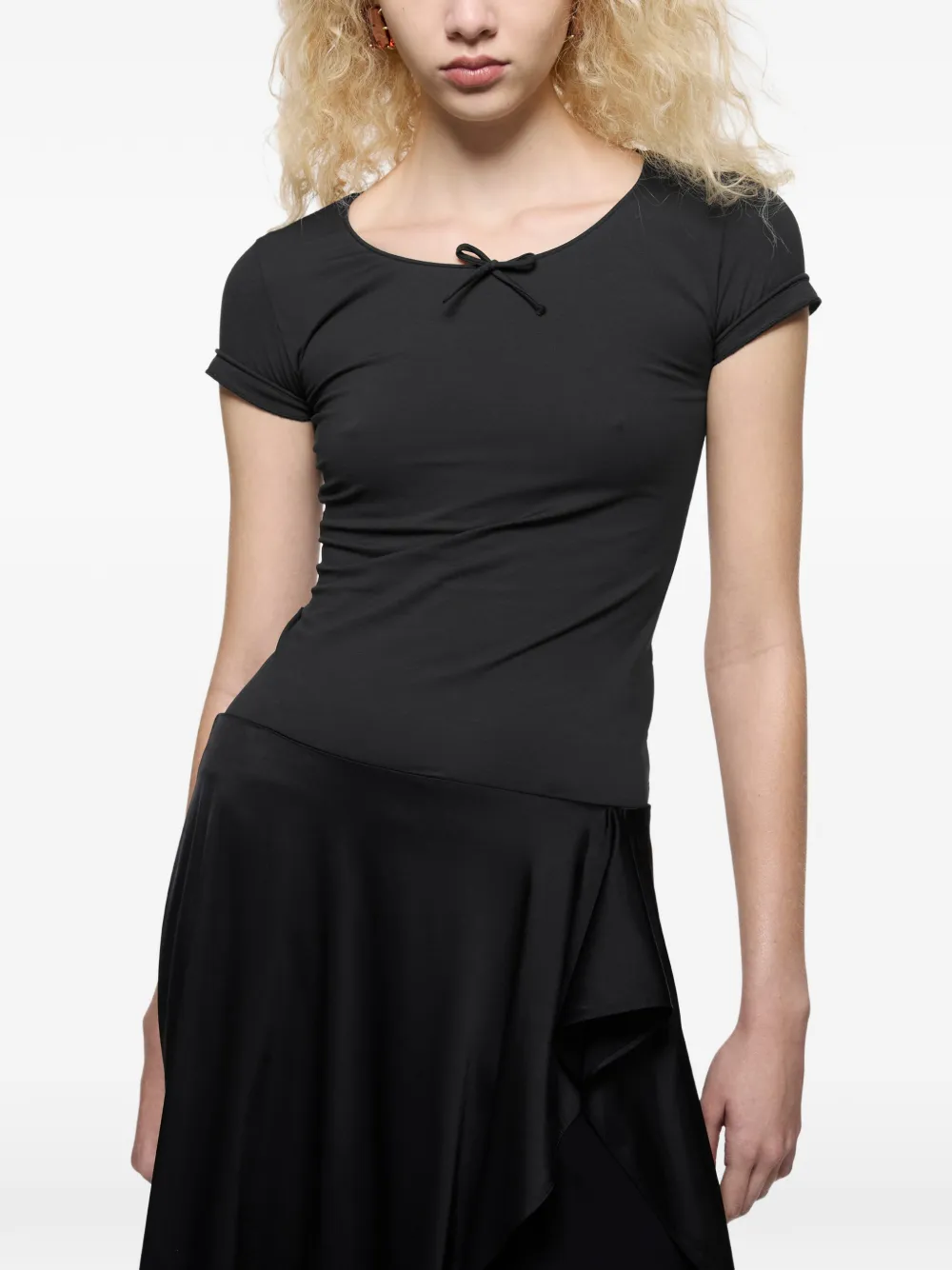 Acne Studios T-shirt met strikdetail Zwart