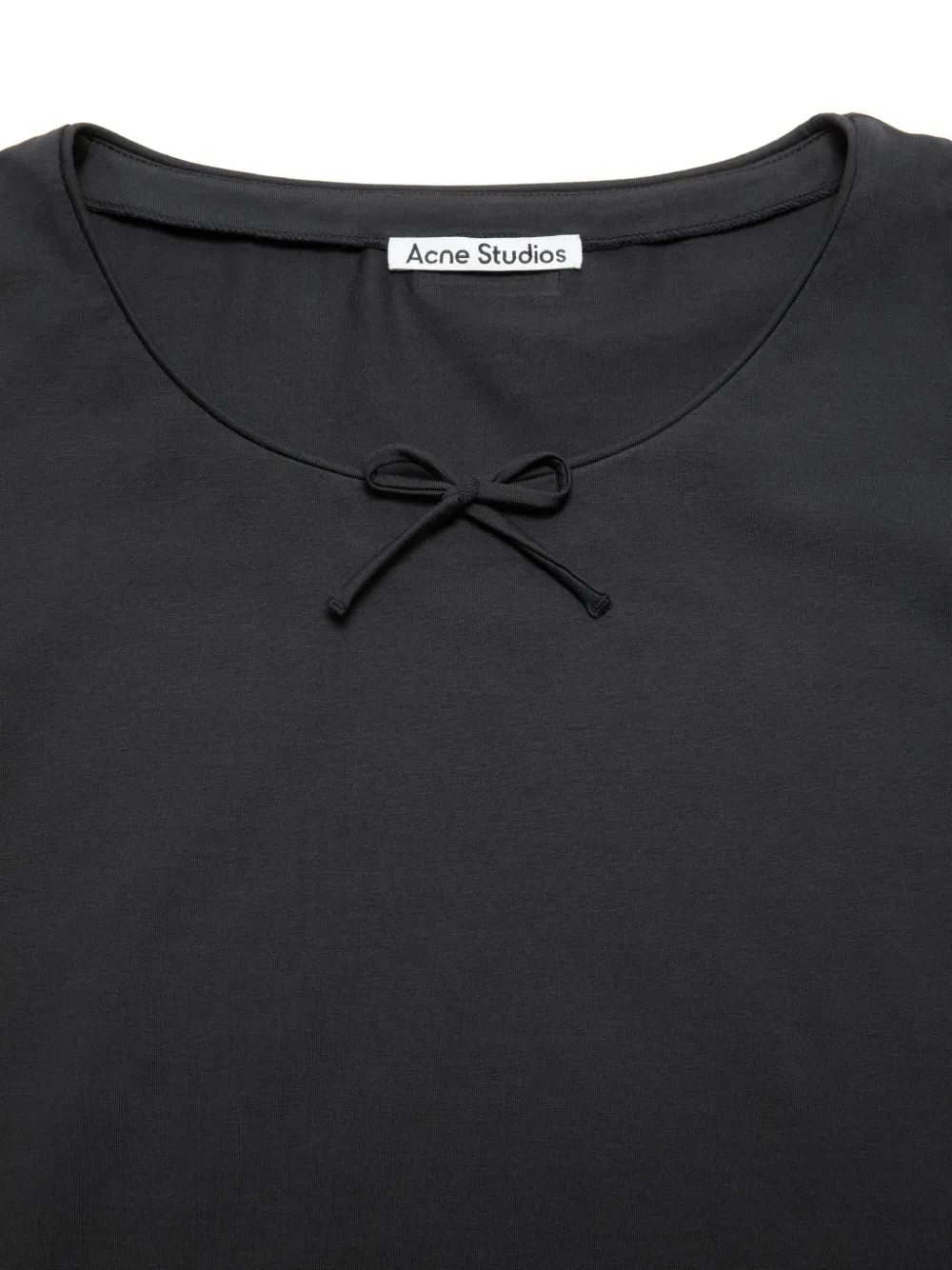 Acne Studios Jersey T-shirt with Bow in Black, view 5