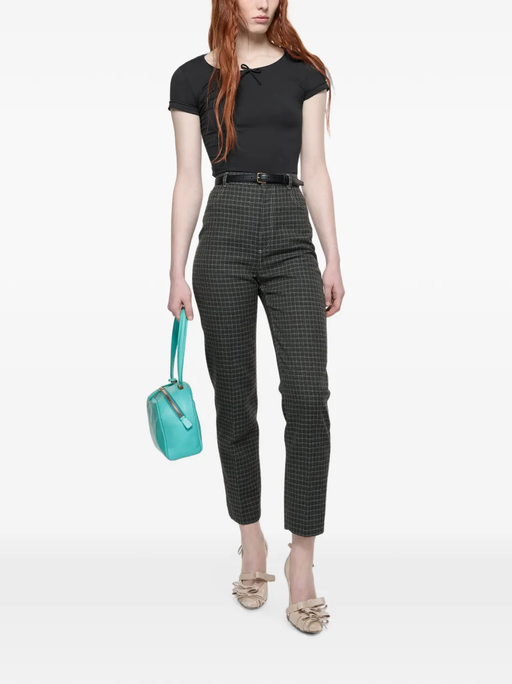 Acne Studios Jersey T-shirt with Bow in Black, view 2