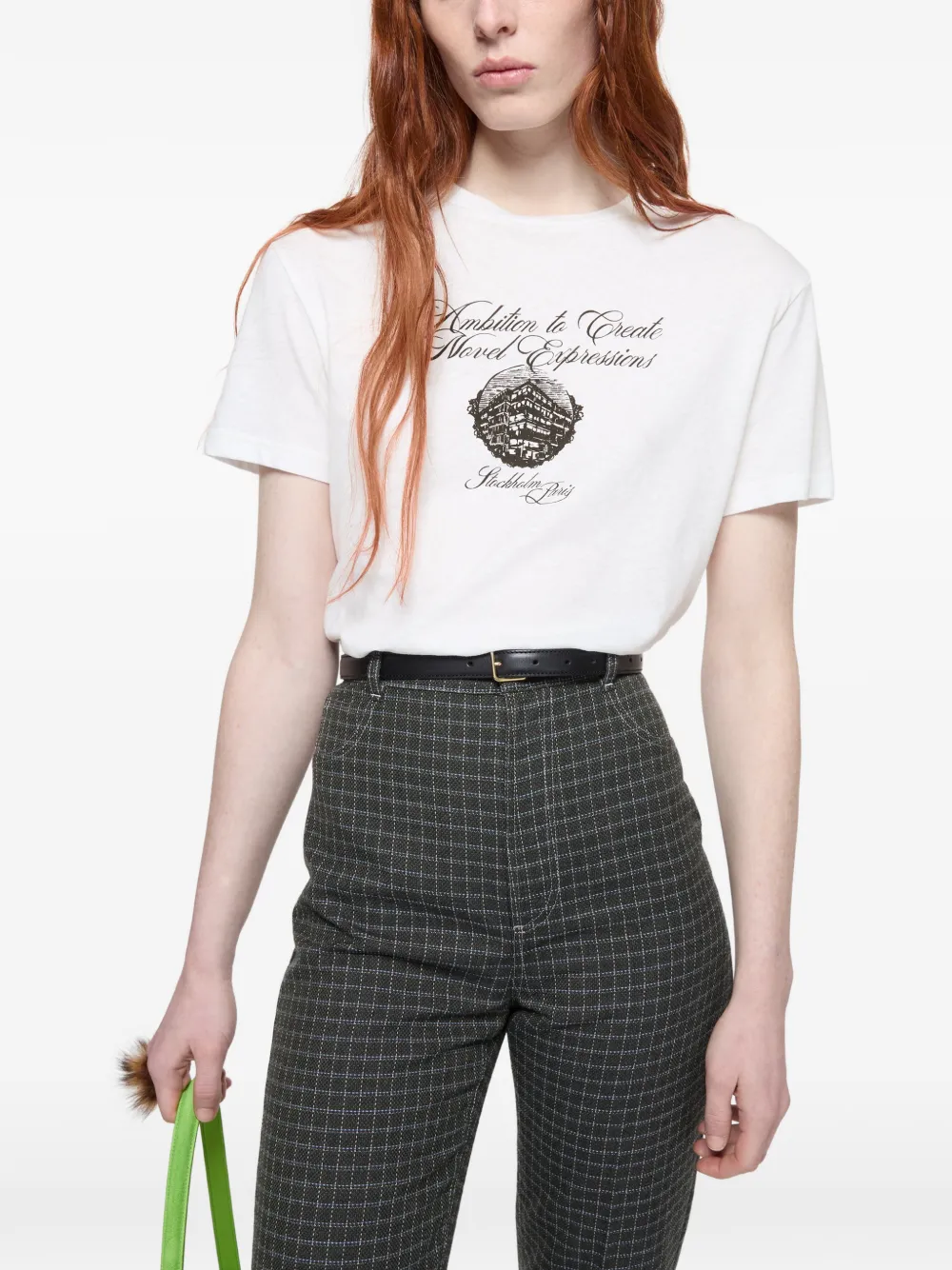 Acne Studios Grafisch jersey T-shirt Wit