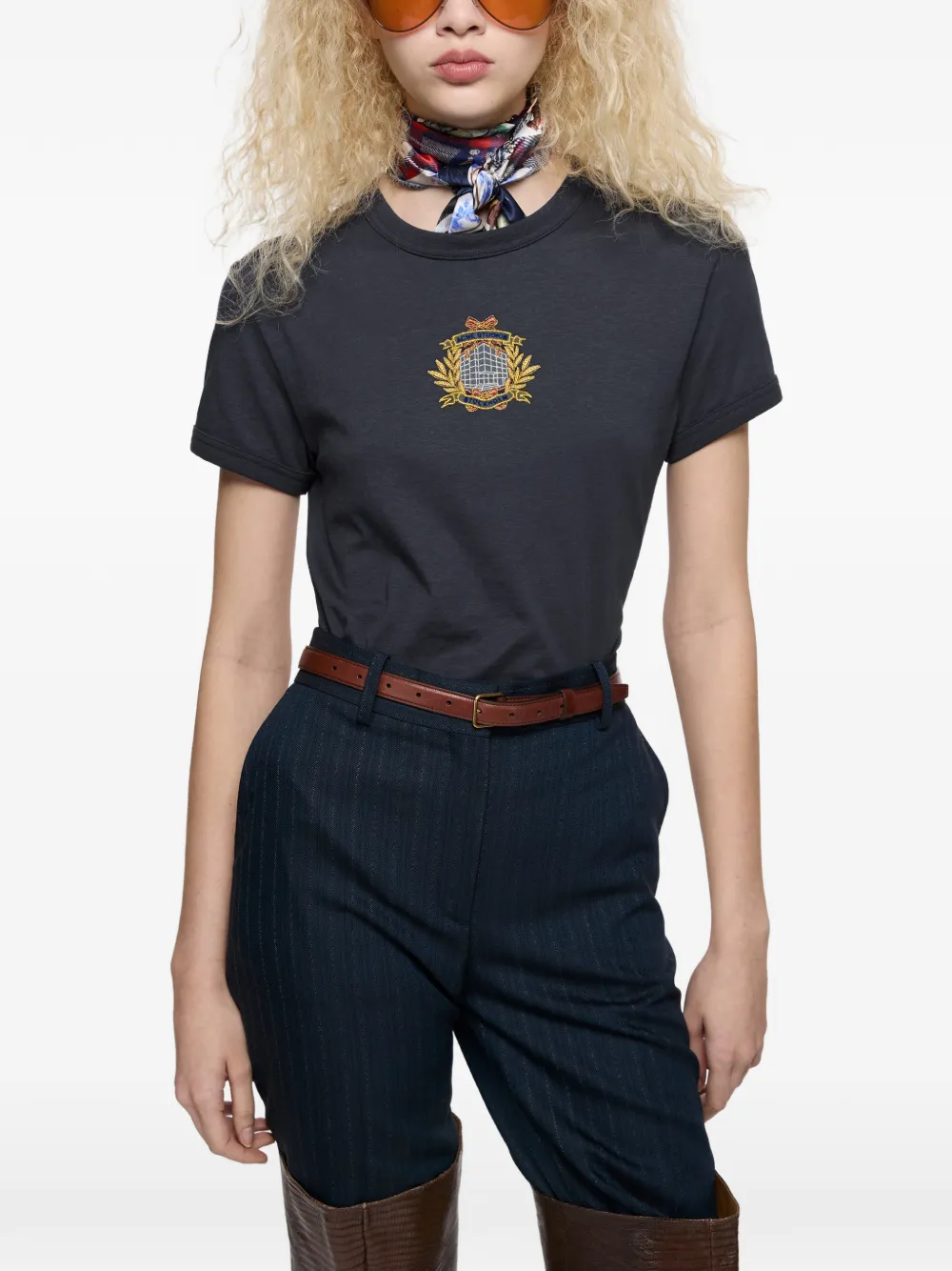 Acne Studios T-shirt met logo Blauw