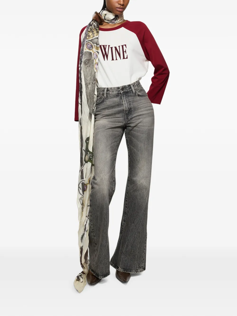 Acne Studios Wine T-shirt met grafische print Wit