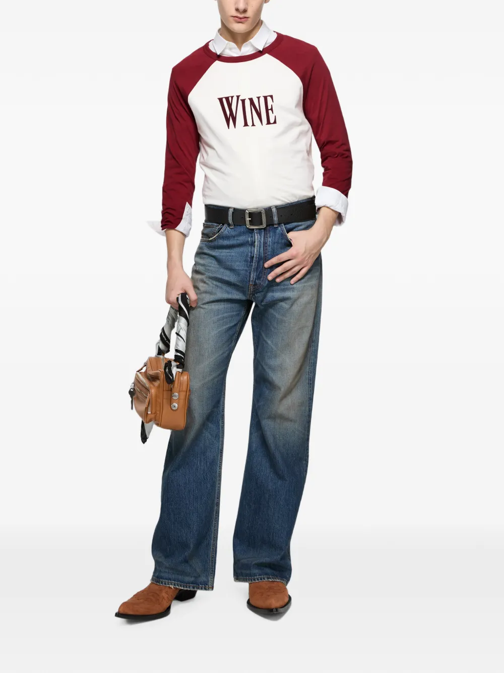 Acne Studios Wine T-shirt met grafische print Wit