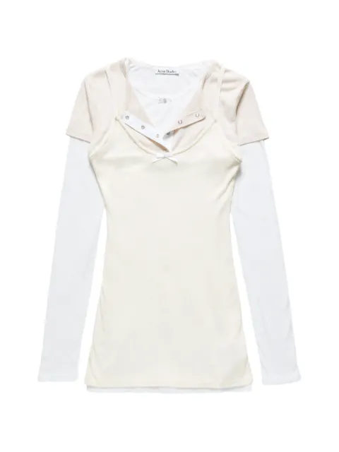 Acne Studios layered-effect bow-detail mini dress