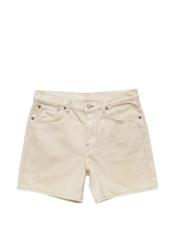 Acne Studios Paint-splatter Denim Shorts in Neutrals