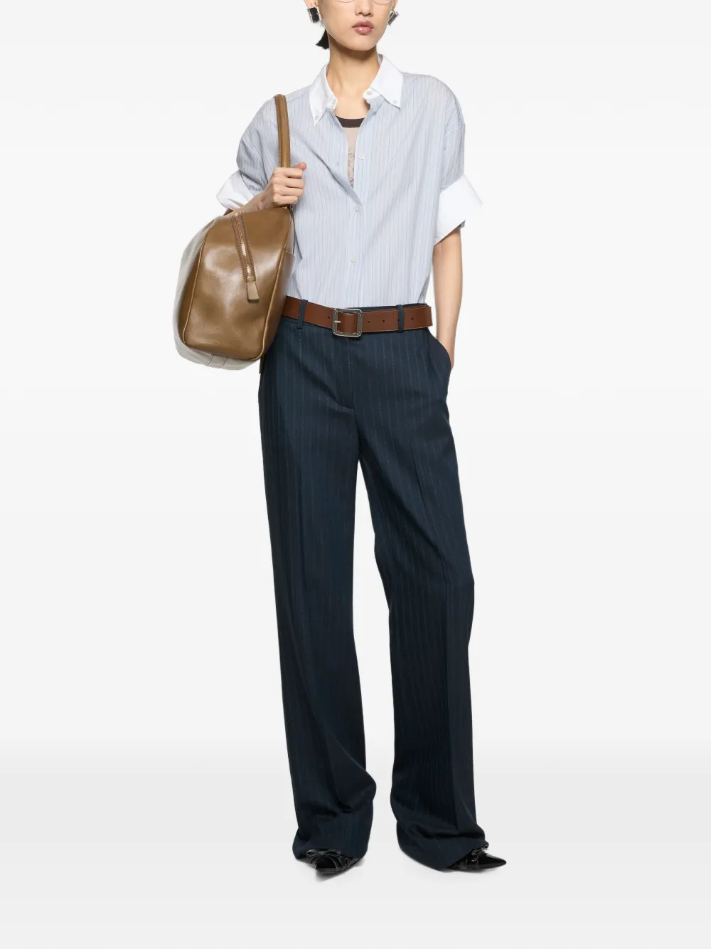 Acne Studios Button-down blouse met krijtstreep Blauw