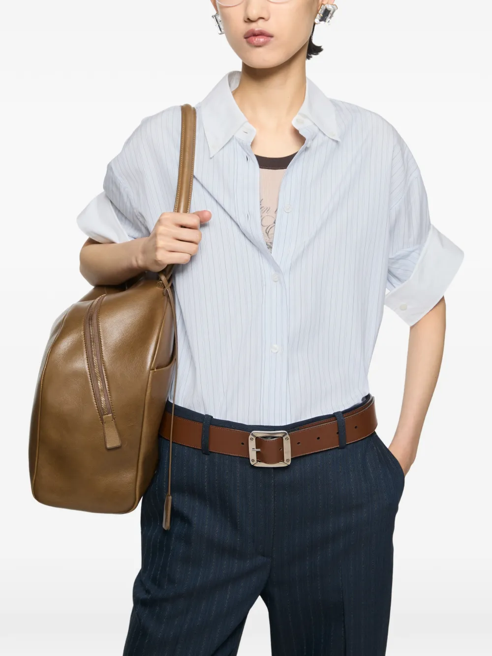 Acne Studios Button-down blouse met krijtstreep Blauw