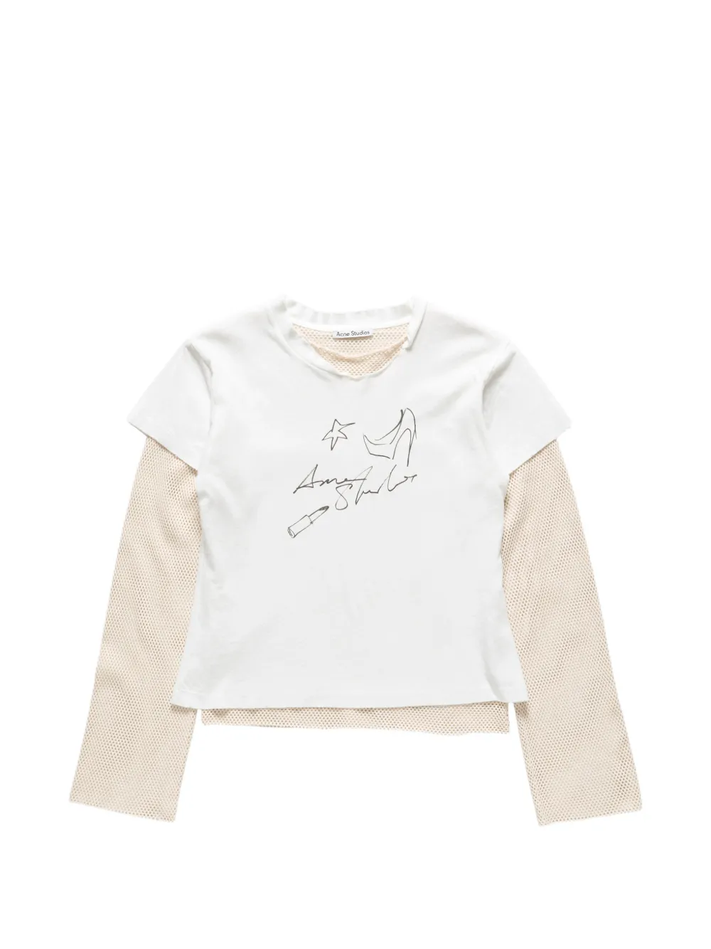 Acne Studios layered graphic-print T-shirt - Bianco