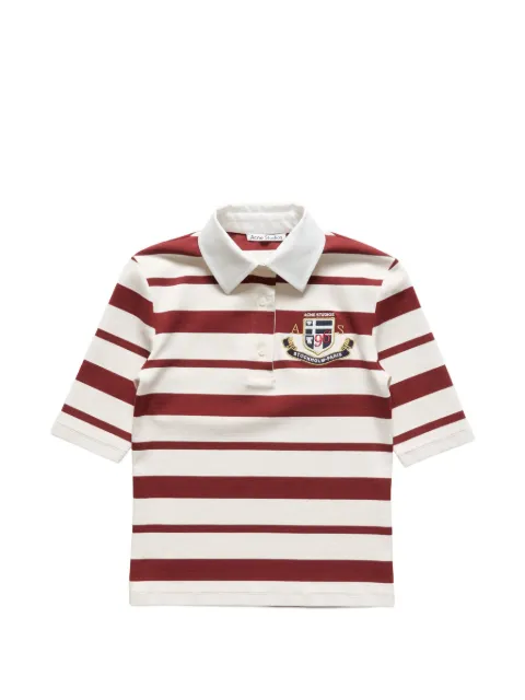 Acne Studios playera tipo polo con parche del distintivo y motivo de rayas