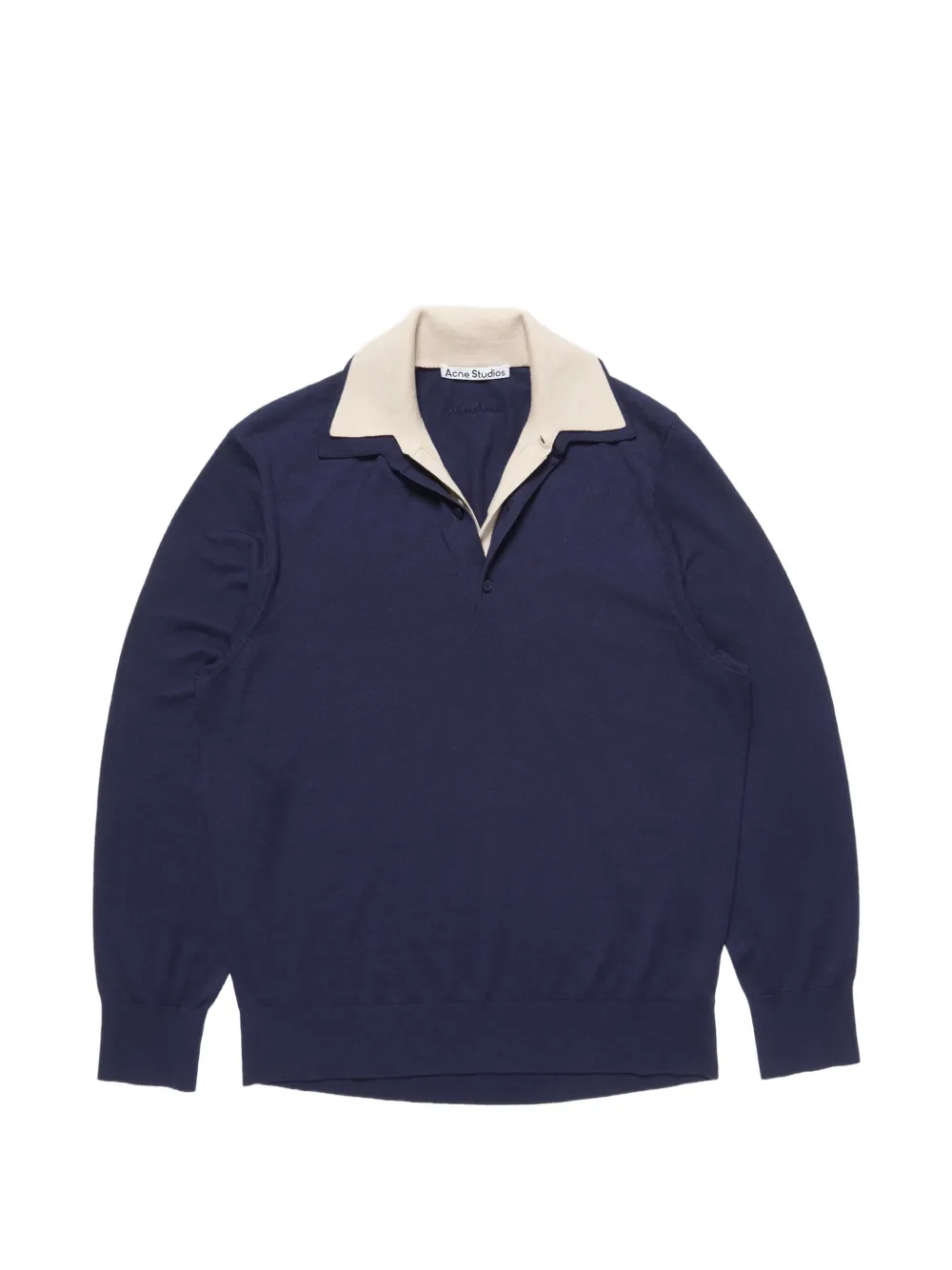 Acne Studios contrast-collar silk-blend sweater - Blue