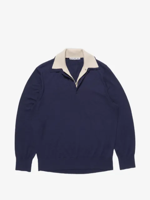 Acne Studios contrast-collar silk-blend sweater