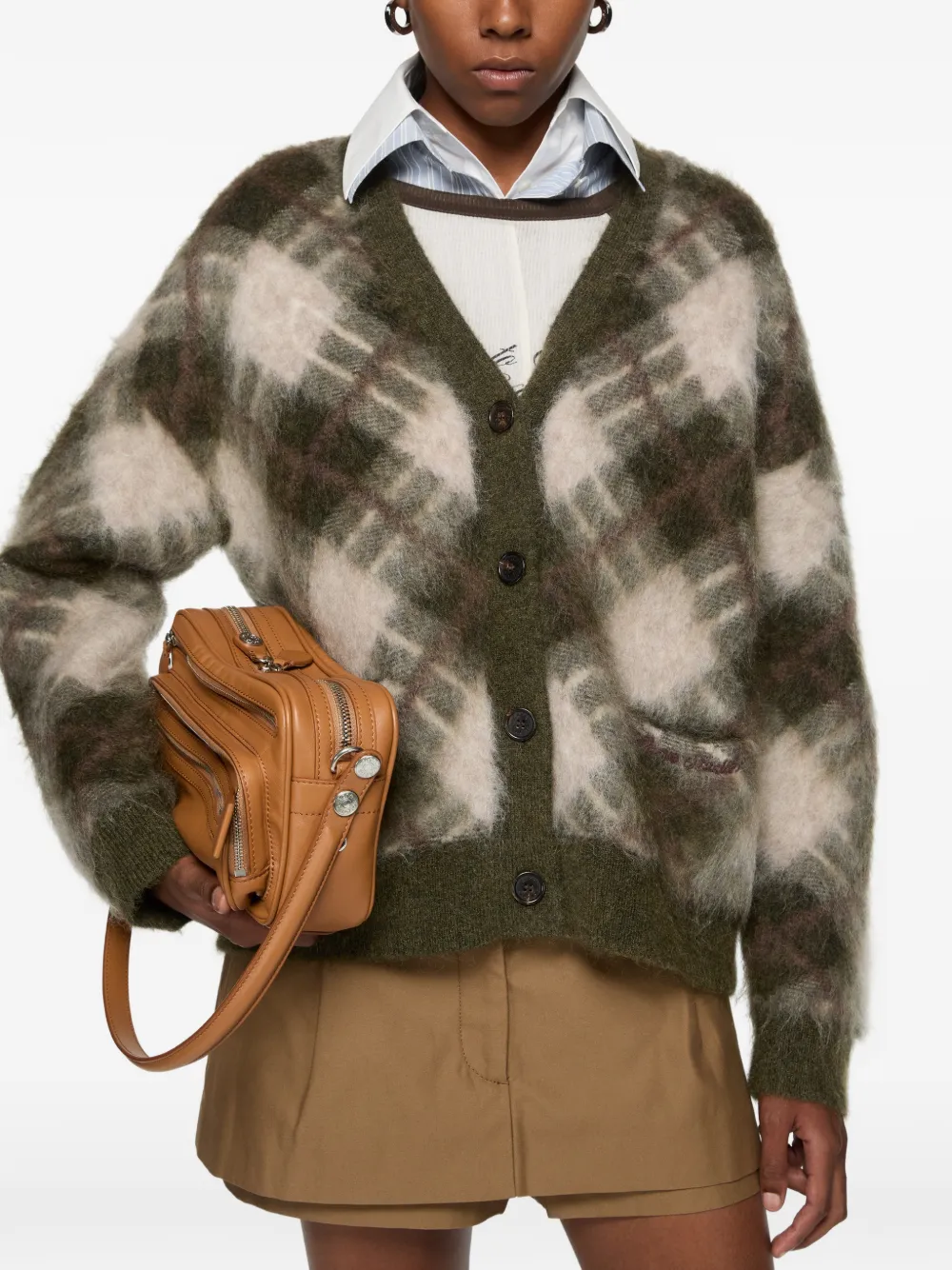 Acne Studios Mohair vest met V-hals Groen