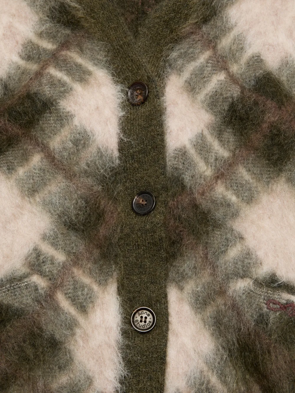 Acne Studios Mohair vest met V-hals Groen