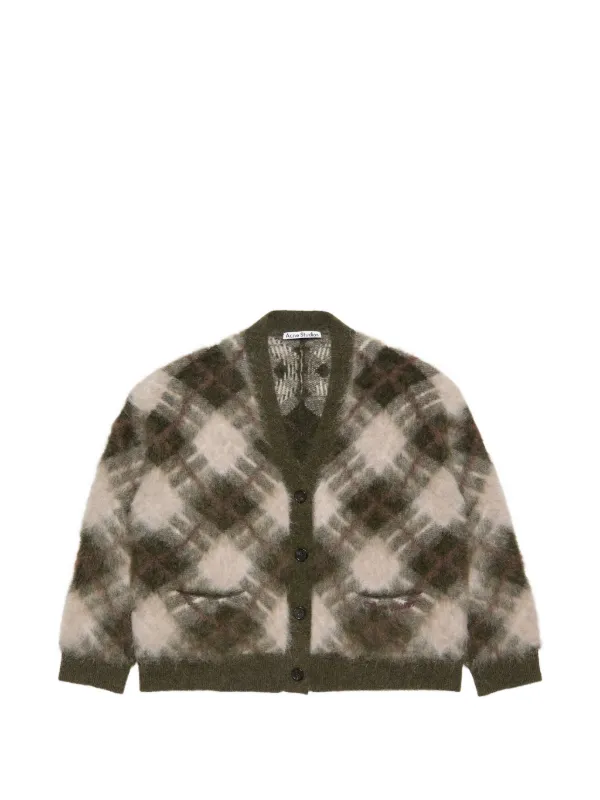 Acne Studios Mohair V-neck Cardigan in Green