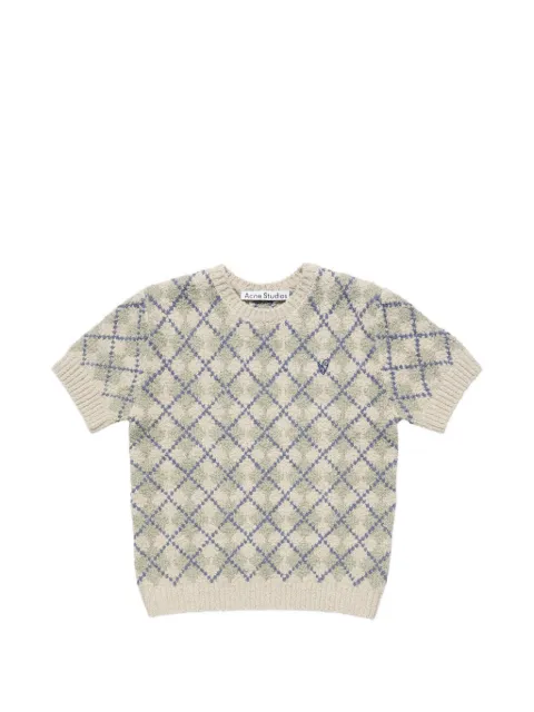 Acne Studios bouclé argyle knit sweater