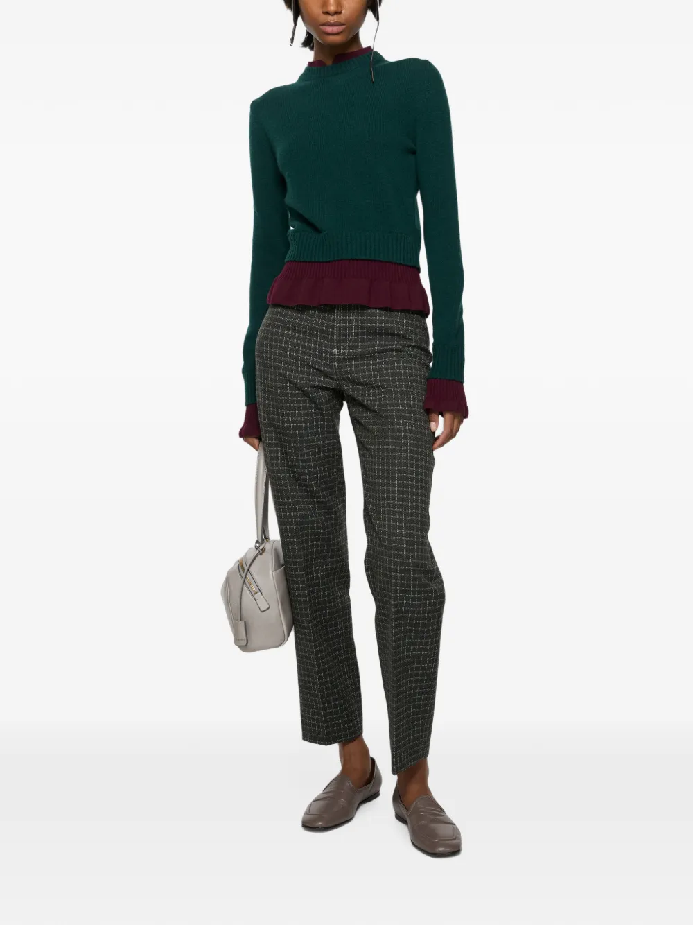 Acne Studios Trui met gelaagd effect en ruches Groen