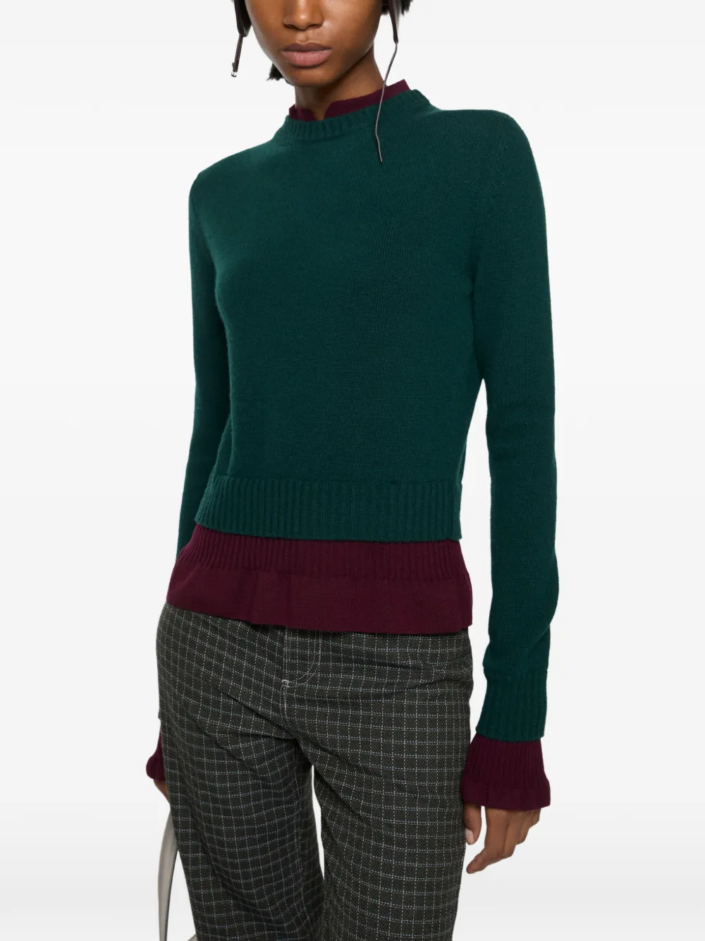 Acne Studios Trui met gelaagd effect en ruches Groen