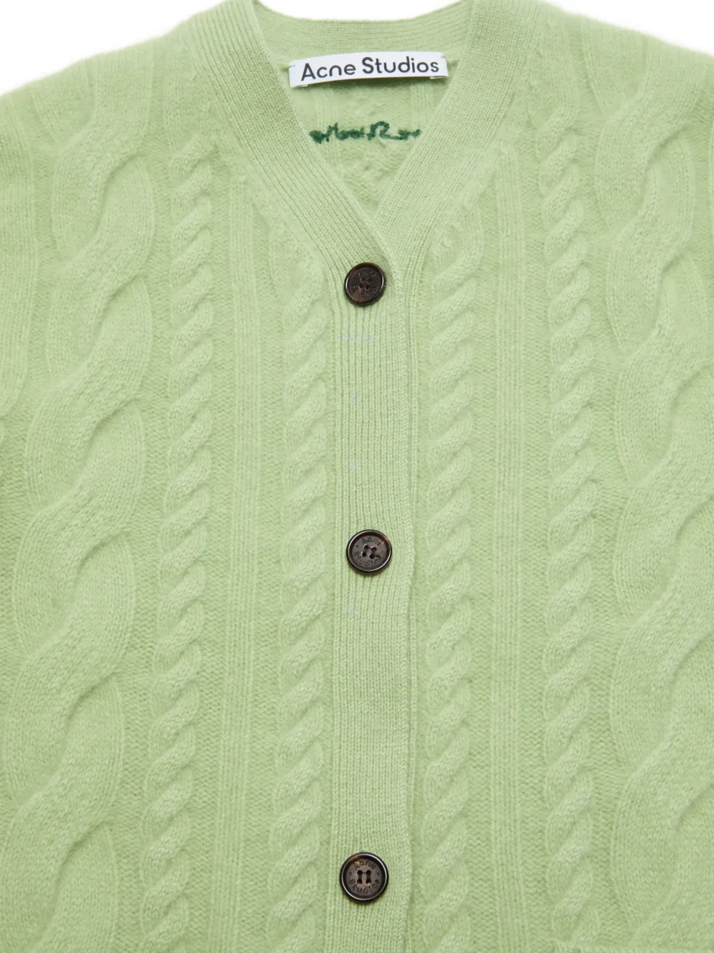 Acne Studios Kabelgebreid kasjmier vest Groen