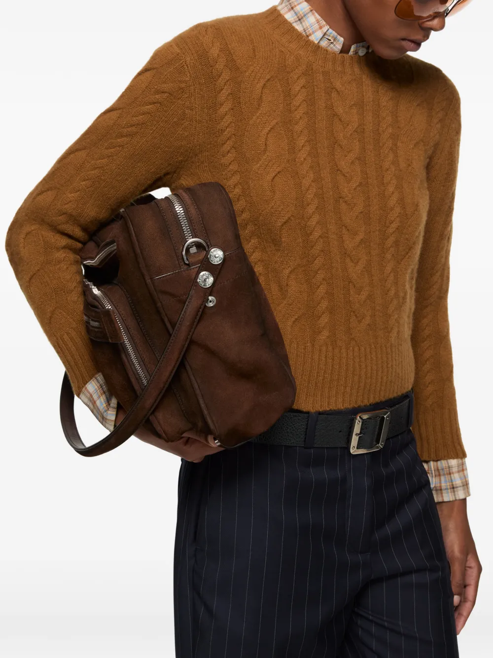 Acne Studios Kasjmier kabelgebreide trui Bruin