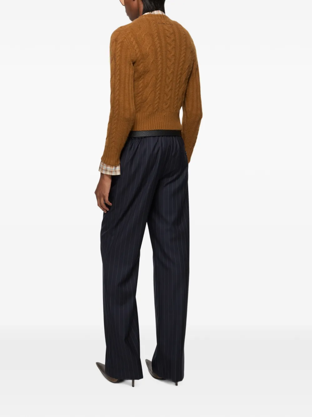 Acne Studios Kasjmier kabelgebreide trui Bruin
