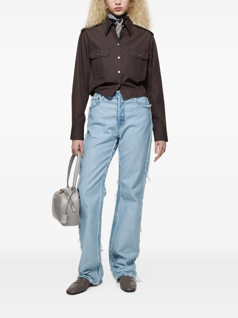 Acne Studios Denim jeans met franje Blauw