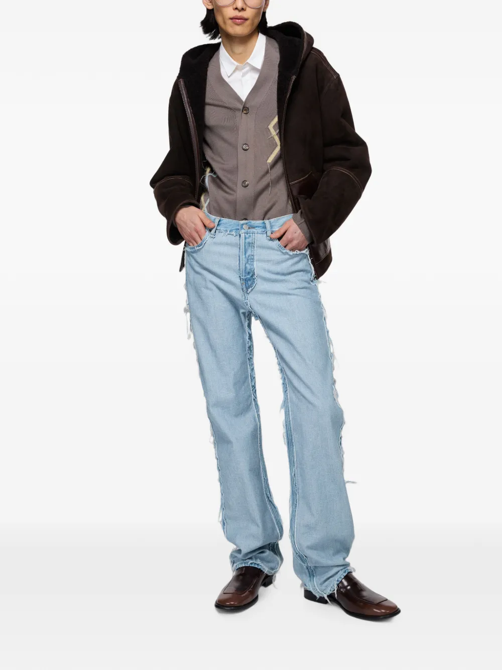 Acne Studios Denim jeans met franje Blauw