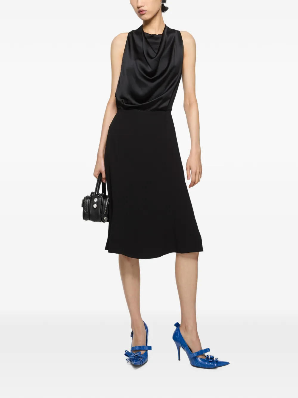 Acne Studios Cowl-neck Sleeveless Dress in Black, view 2