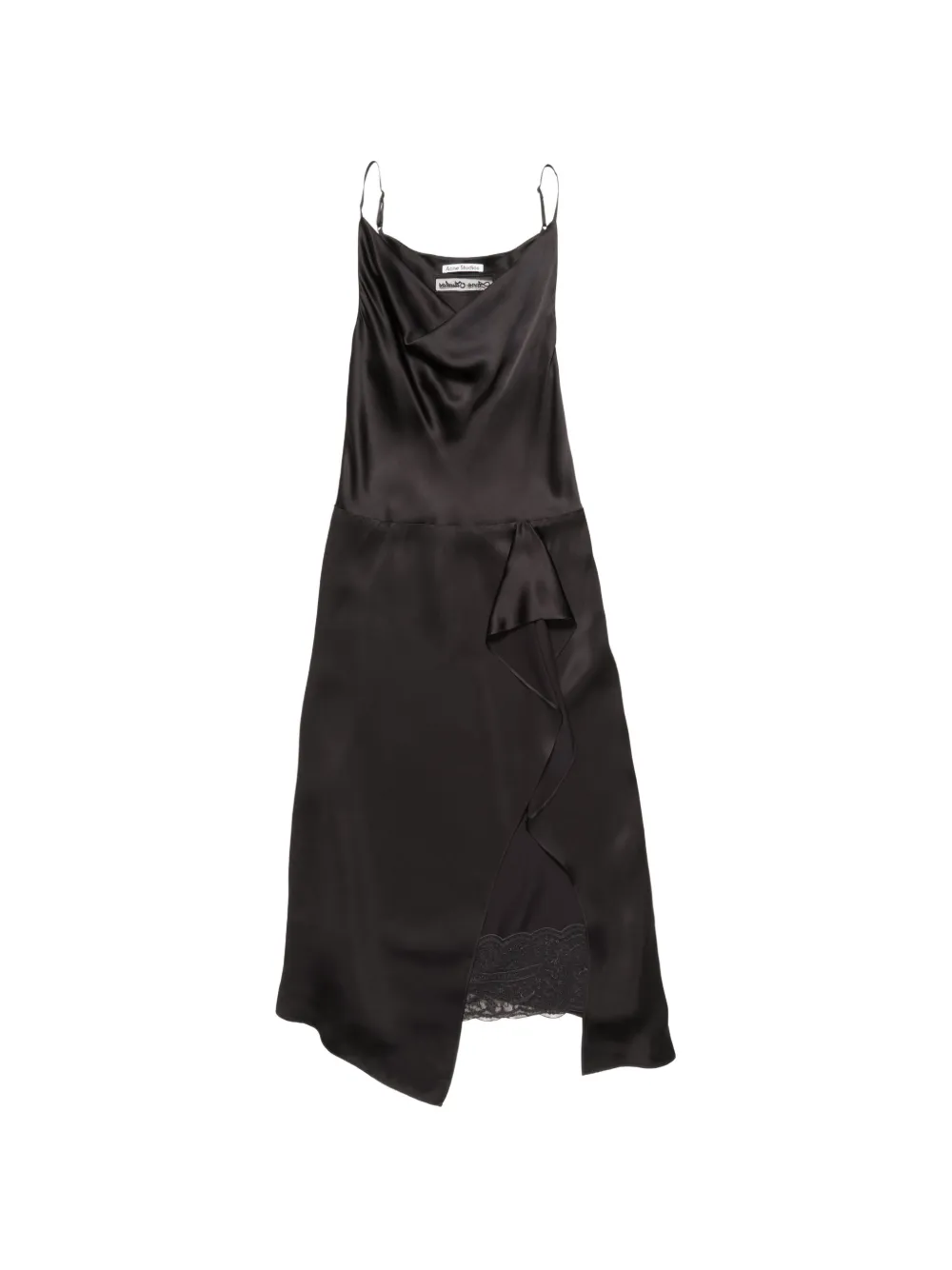 Acne Studios shiny satin slip dress - Marrone