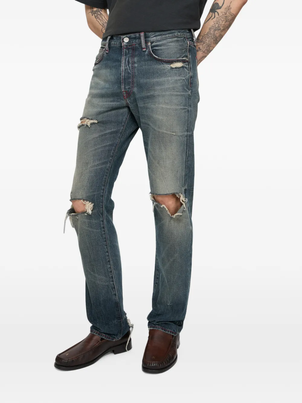 Acne Studios Re-Edition jeans 1996M mid-waist straight Blauw