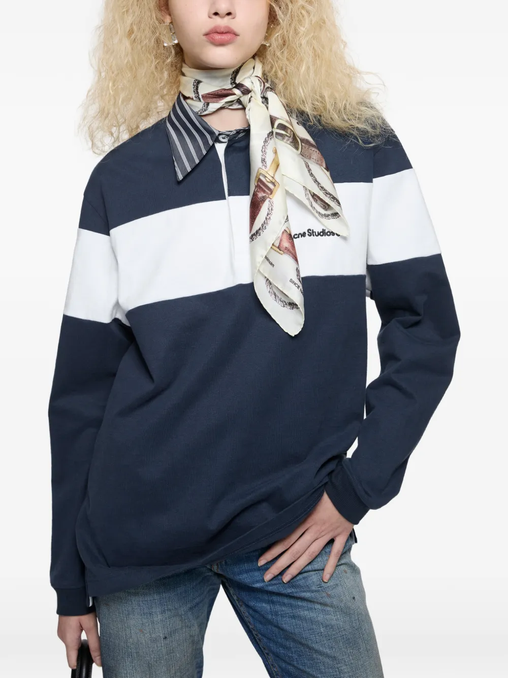 Acne Studios Poloshirt met gestreept-detail Blauw