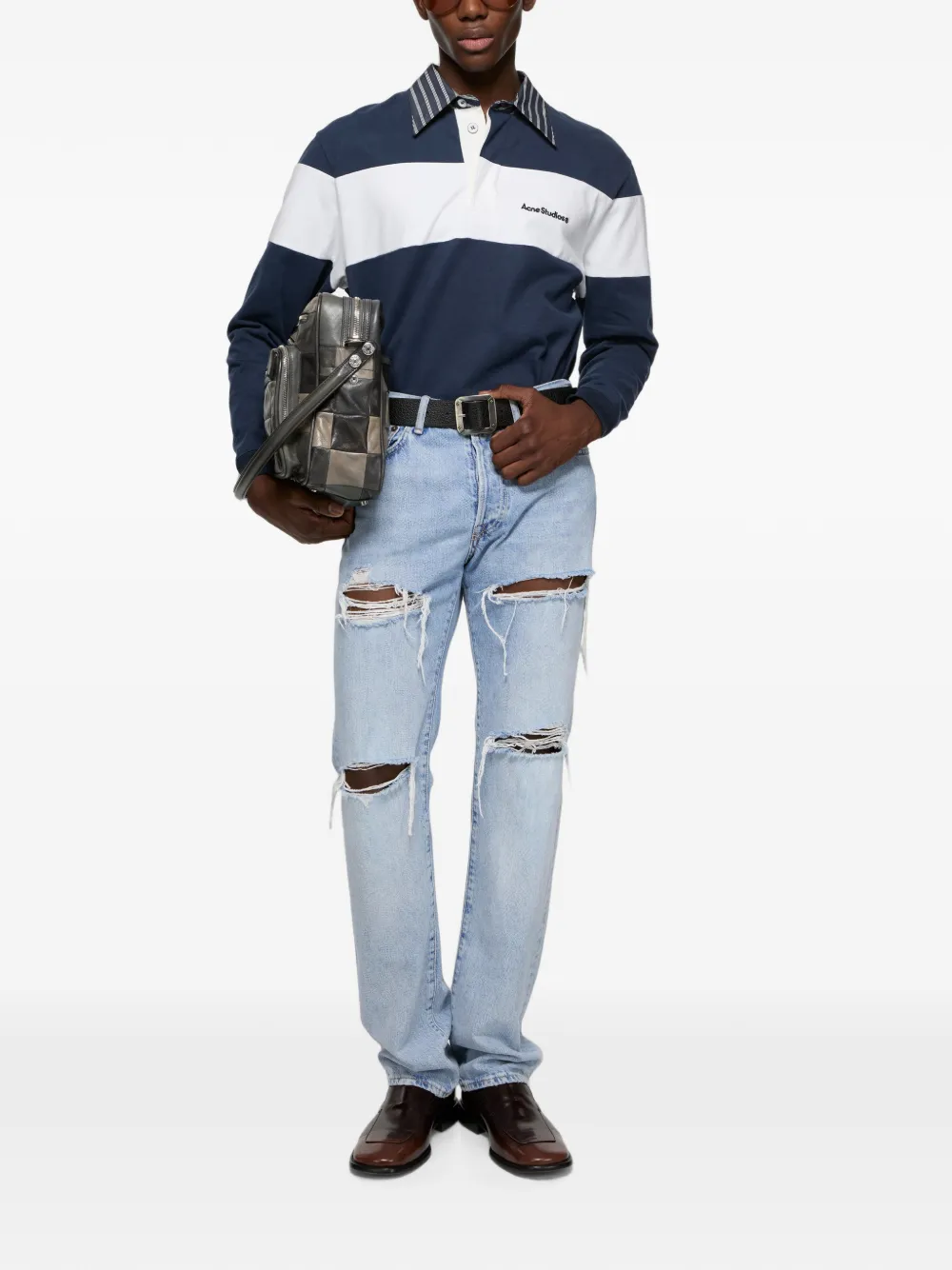 Acne Studios Poloshirt met gestreept-detail Blauw