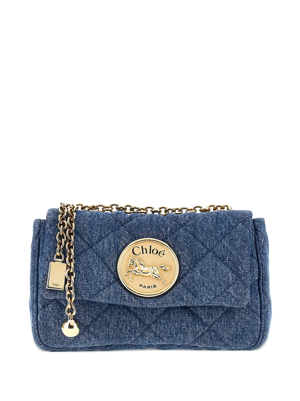 Chloé Heritage quilted denim cross body bag - Blau