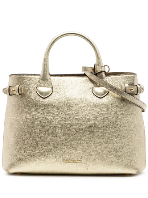 Burberry Pre-Owned сумка-сэтчел Metallic Leather and House Check Banner среднего размера (2000-2017 годы)