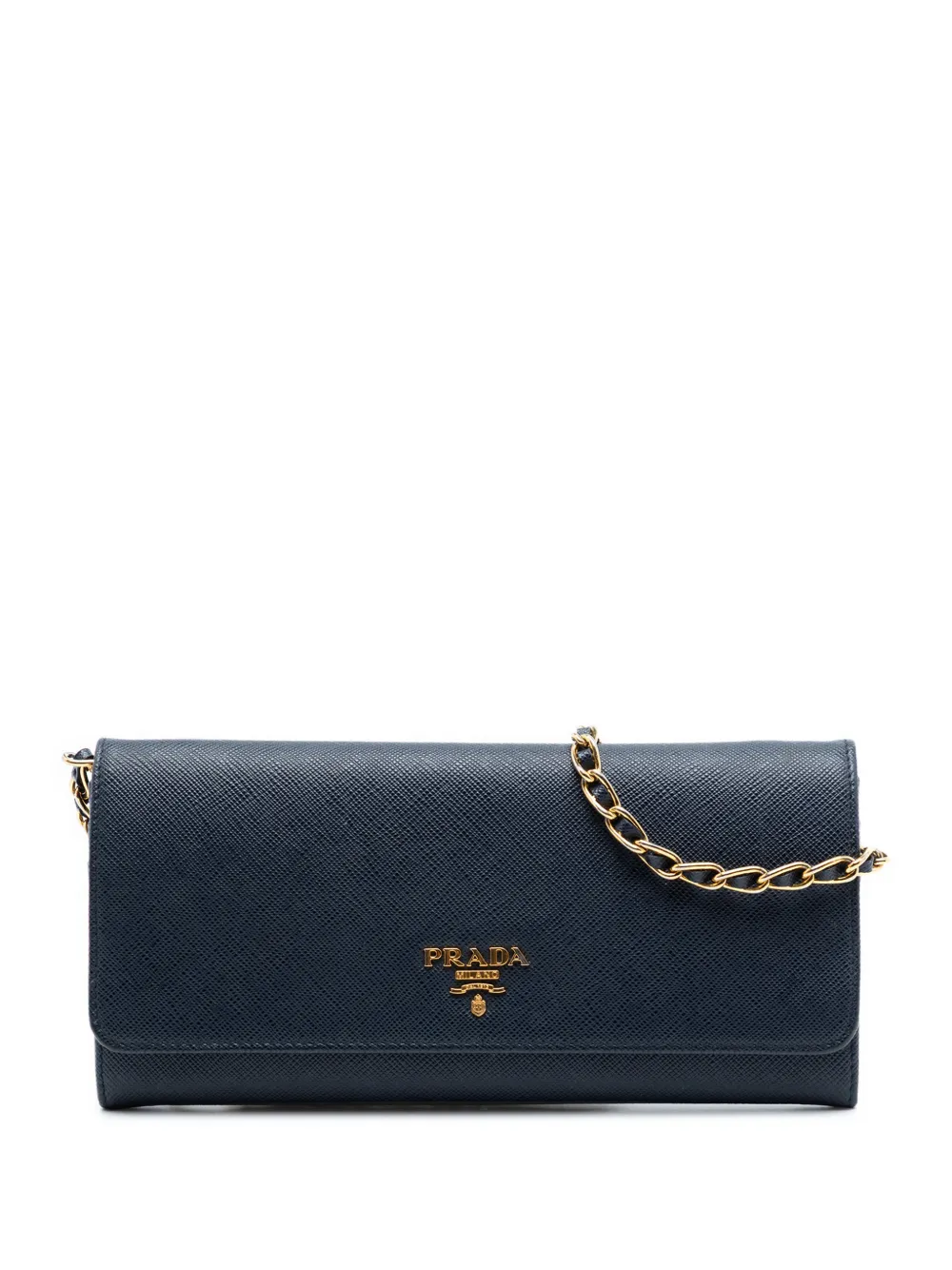 Prada Pre-Owned 2015-2026 Saffiano Wallet On Chain crossbody bag - Blu