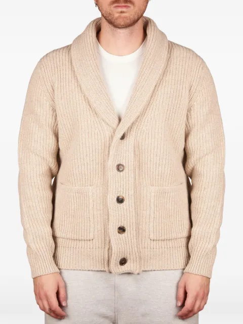 Filippo De Laurentiis ribbed-knit shawl-collar cardigan