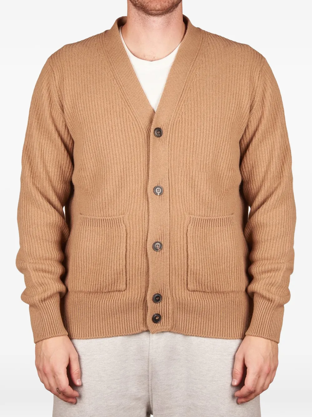 Filippo De Laurentiis ribbed-knit cardigan - Marrone