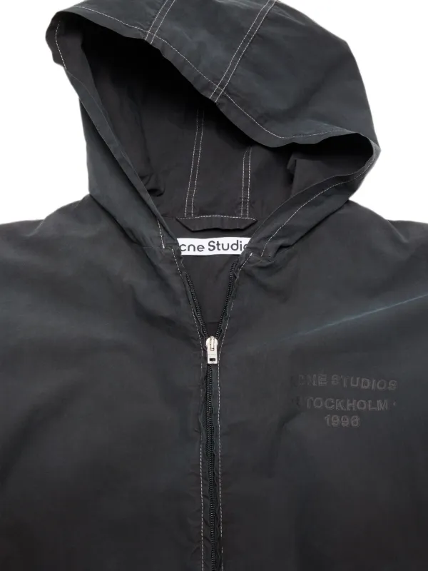 Acne Studios logo-print zip-up Hoodie | Black | FARFETCH CA