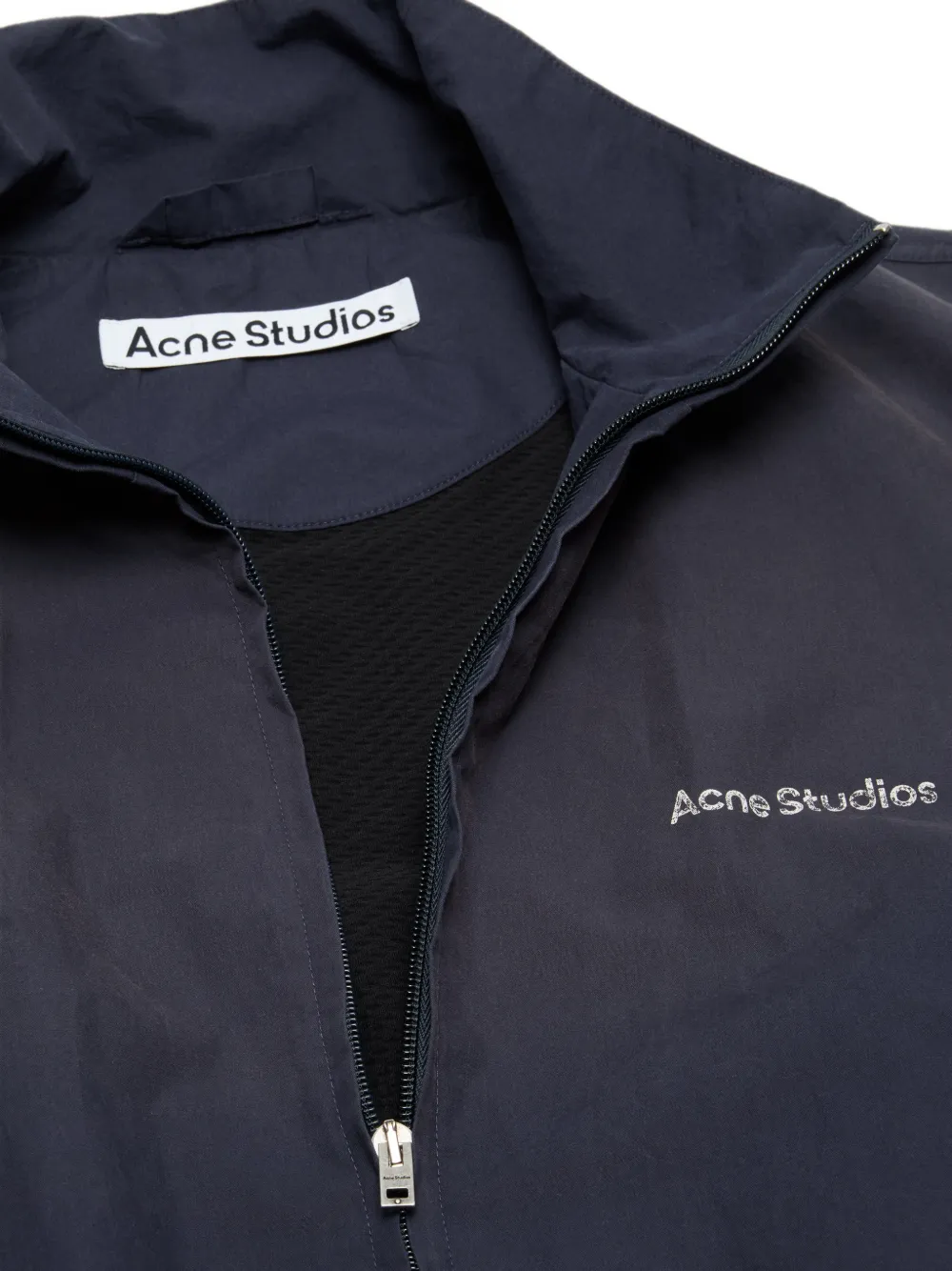 Acne Studios Washed-logo Zip-up Jacket in Blue, view 4