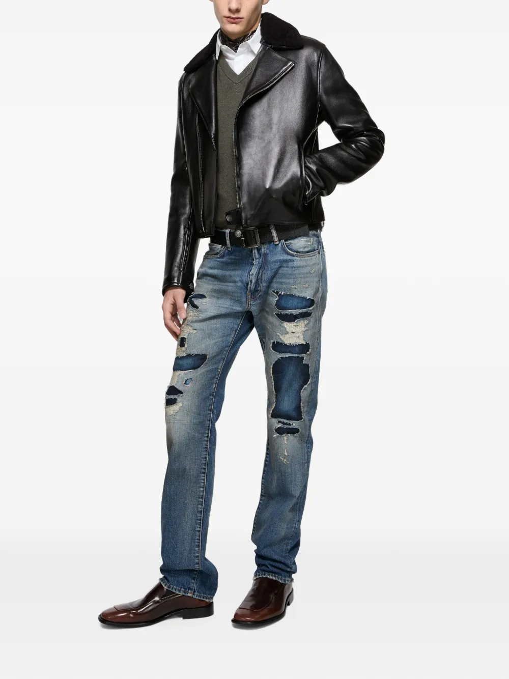 Acne Studios Mended denim jeans 1996M Blauw