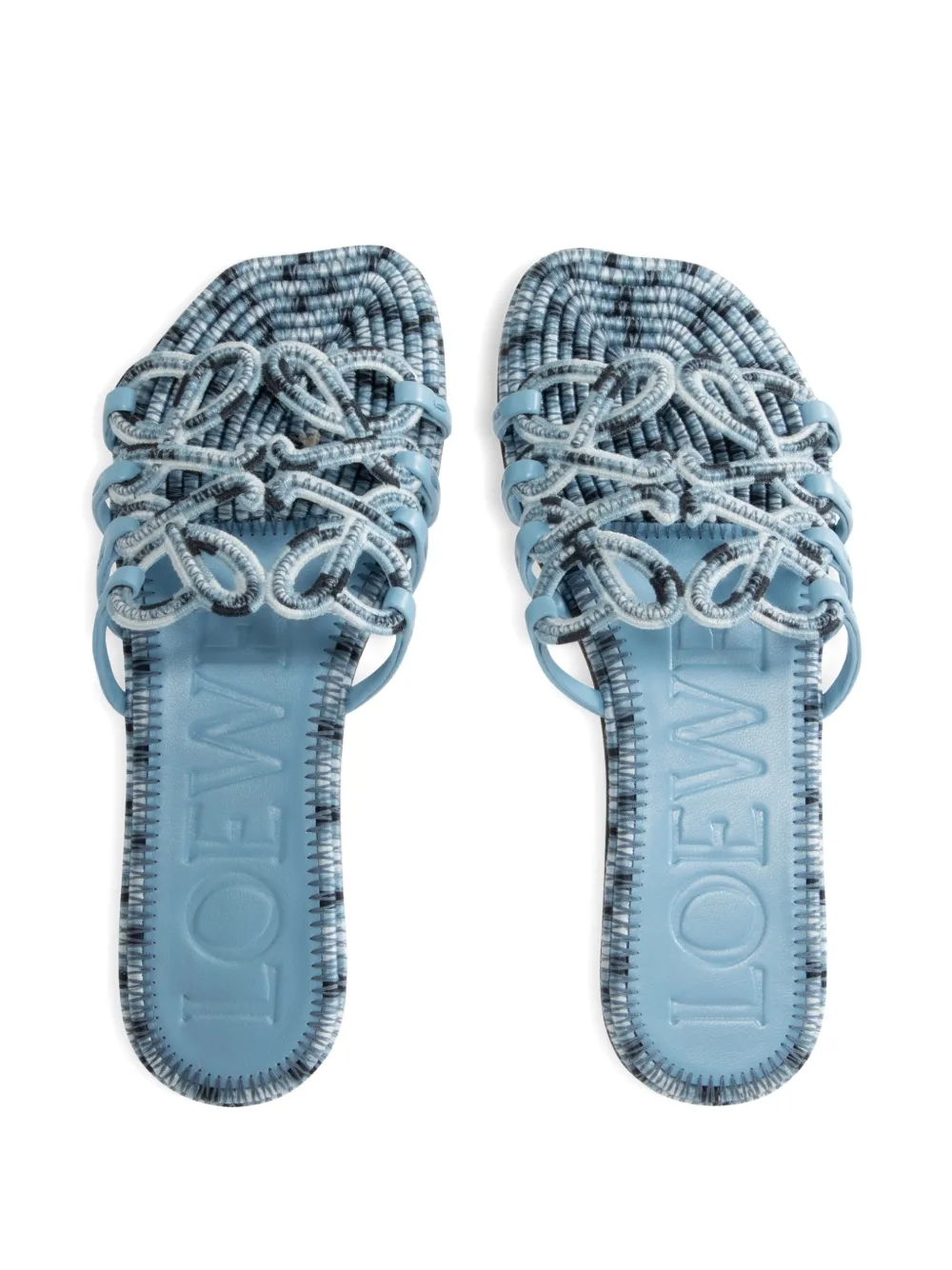 LOEWE Petal Anagram embroidered sandals Blauw