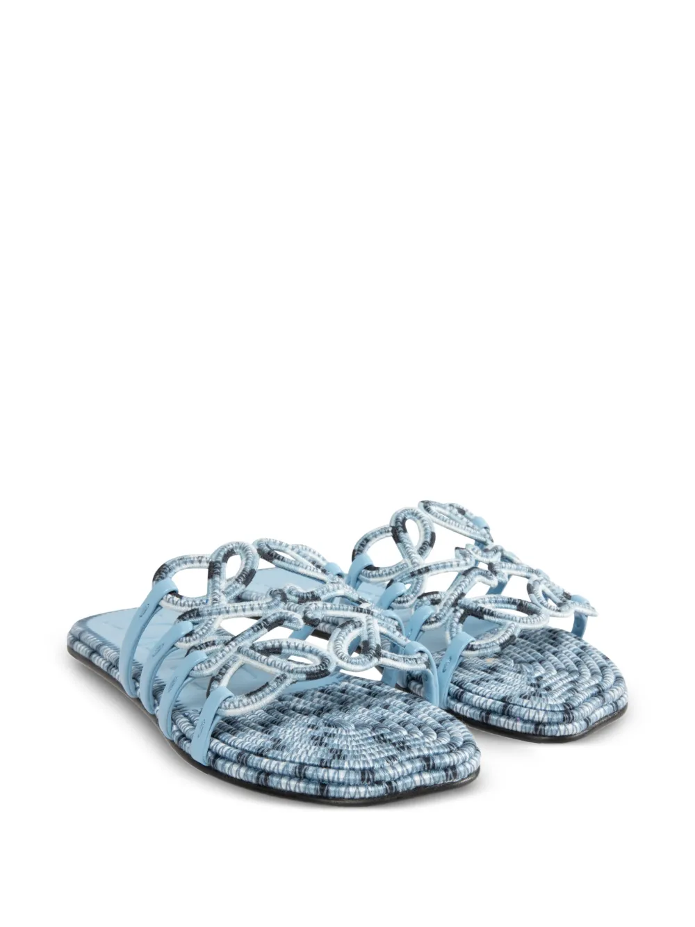 LOEWE Petal Anagram embroidered sandals Blauw