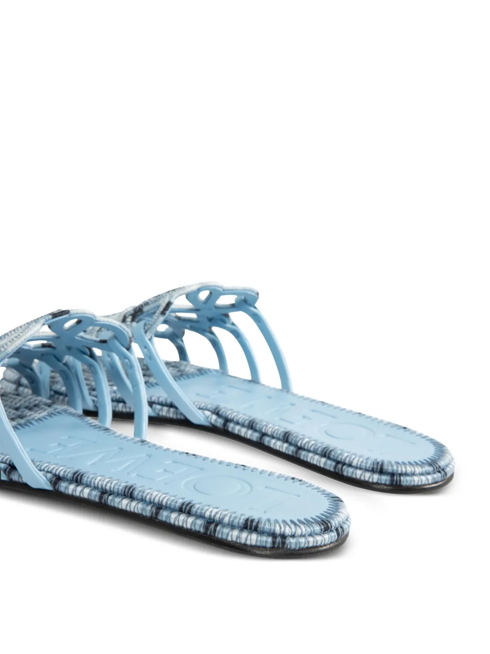 LOEWE Petal Anagram embroidered sandals Blauw