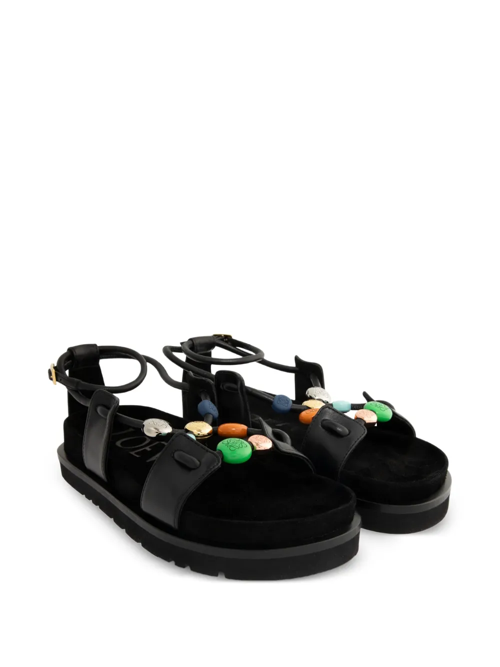 LOEWE beaded sandals Zwart