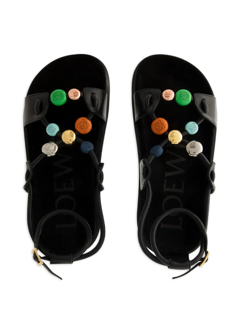 LOEWE beaded sandals Zwart