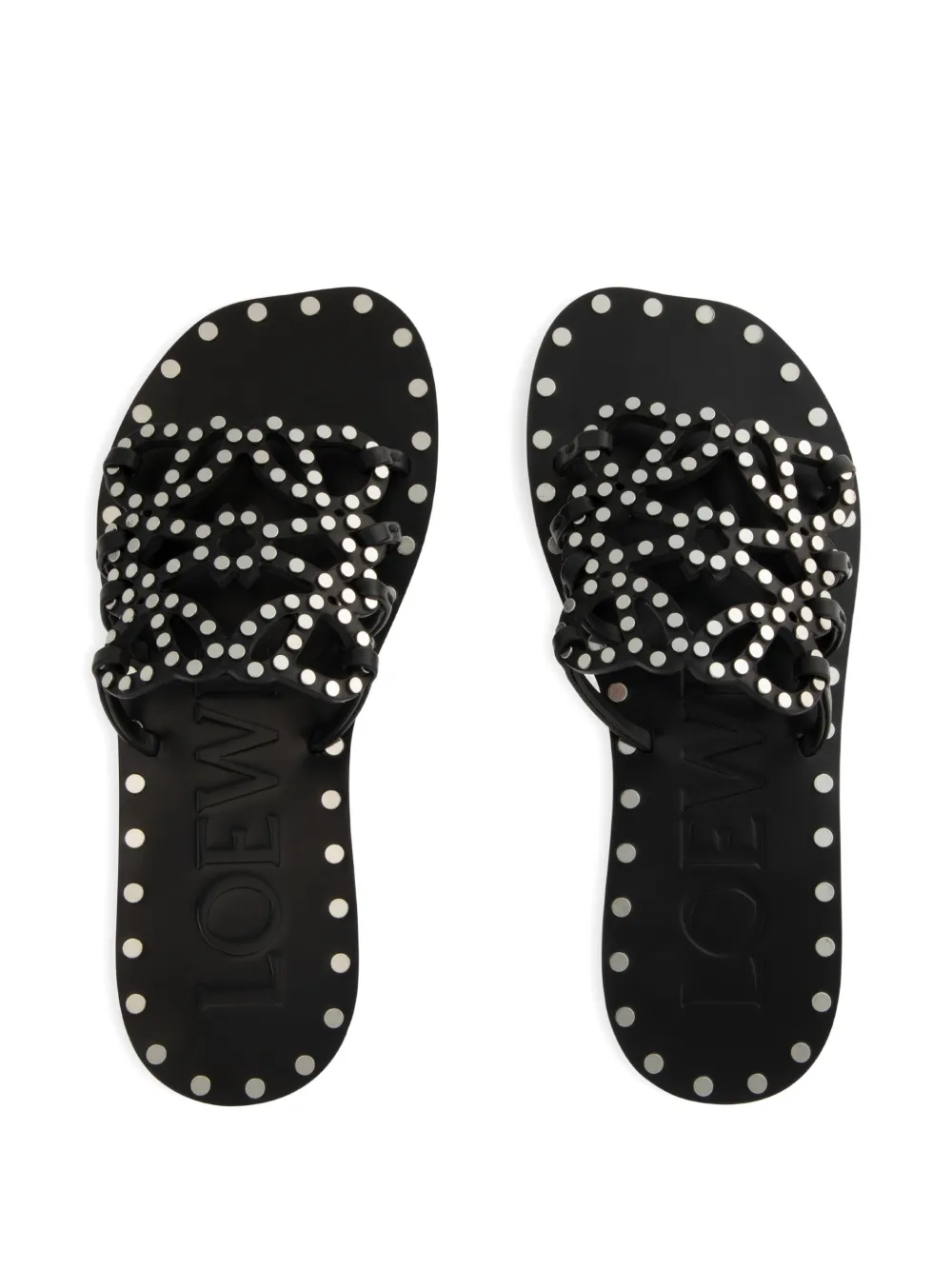 LOEWE Petal Anagram studded sandals Zwart