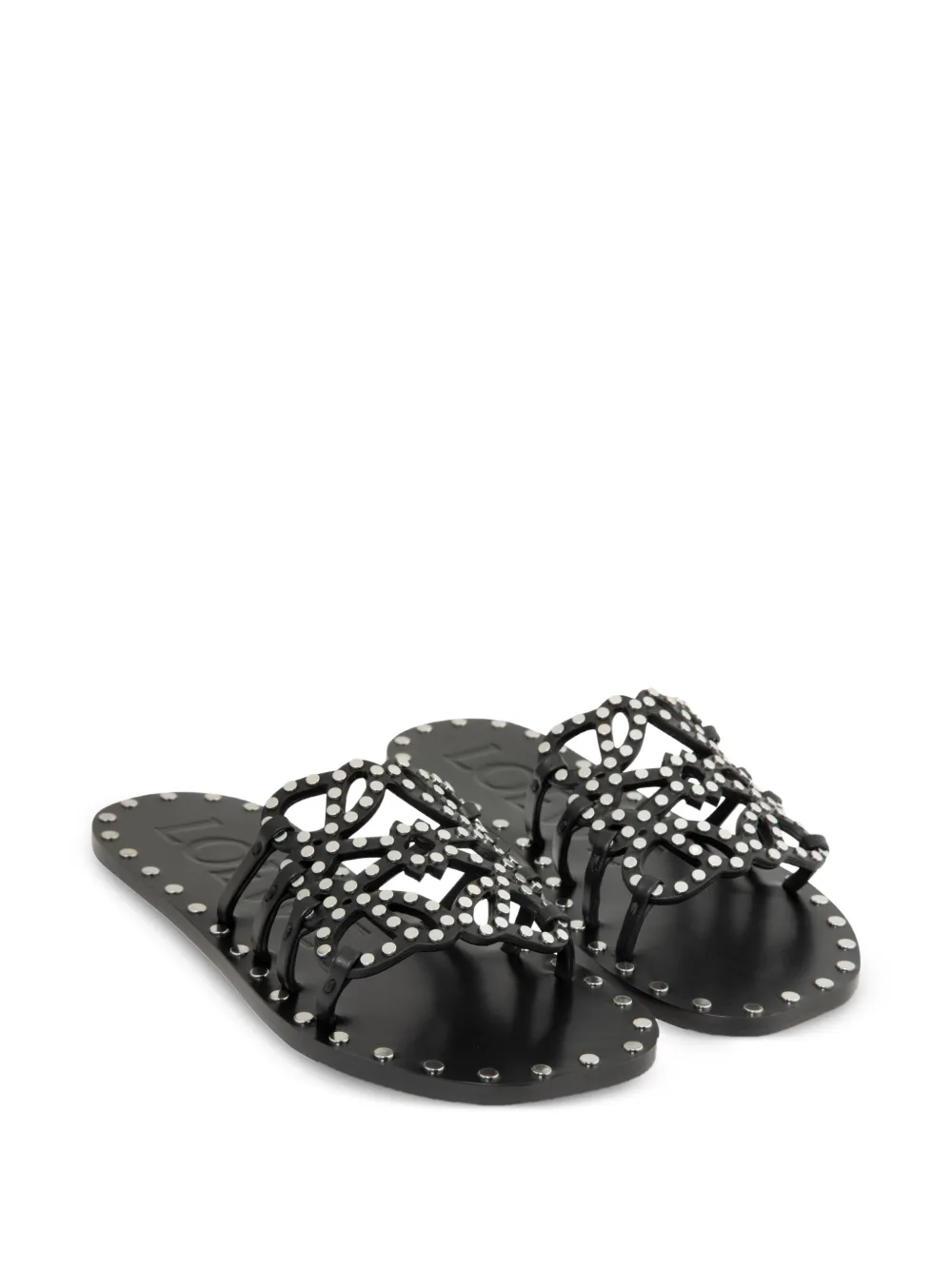 LOEWE Petal Anagram studded sandals Zwart
