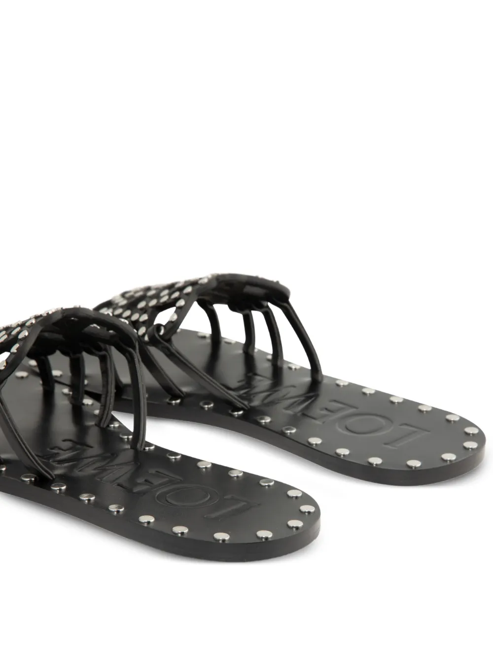 LOEWE Petal Anagram studded sandals Zwart