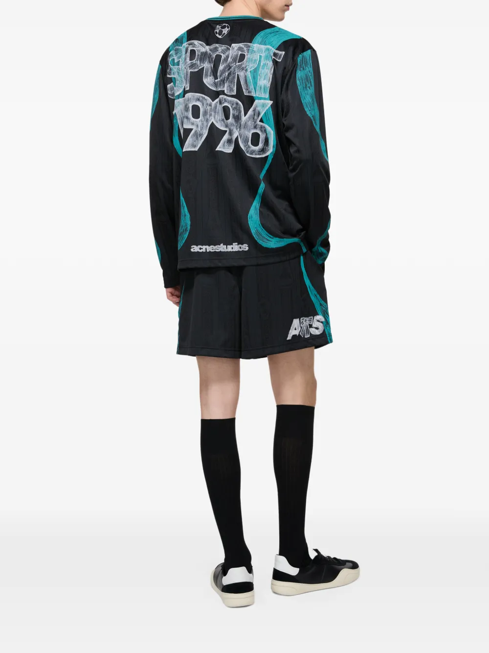 Acne Studios Sports Jersey Graphic T-shirt in Black, view 4