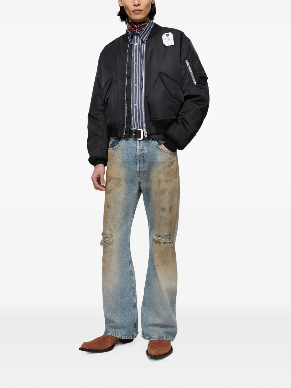 Acne Studios Nylon bomberjack Blauw